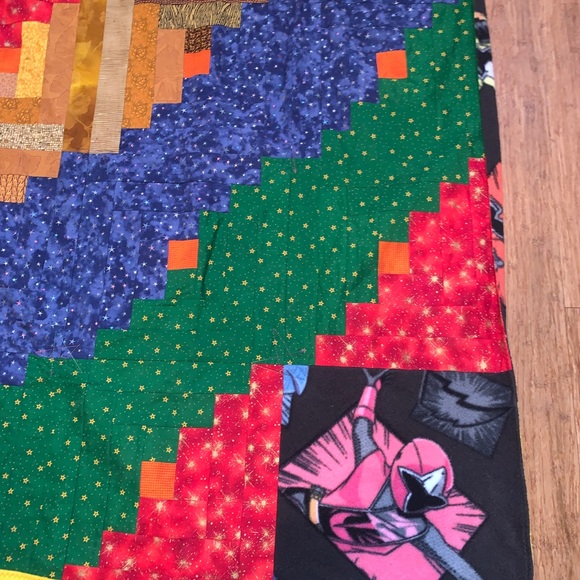 Handmade Quilt Power Rangers Yellow Green. Condit - Picture 4 of 11
